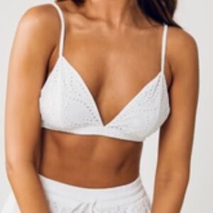 Nwot Style Moon white eyelet bralette